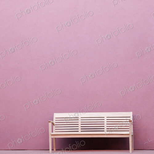 Bench in Front of Pink Wall Bench in Front of Pink Wall