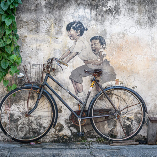 Bicycle Mural in Georgetown, Penang, Malaysia. Bicycle Mural in Georgetown, Penang, Malaysia.