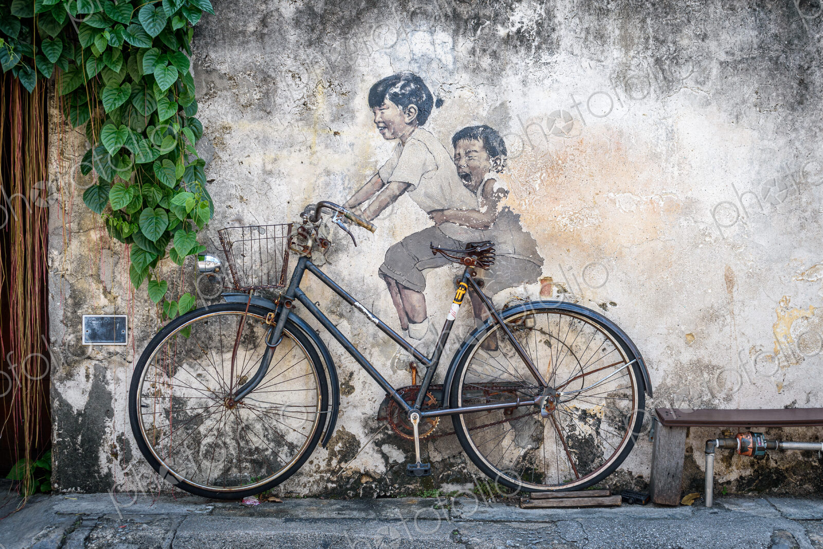 Bicycle Mural in Georgetown, Penang, Malaysia.