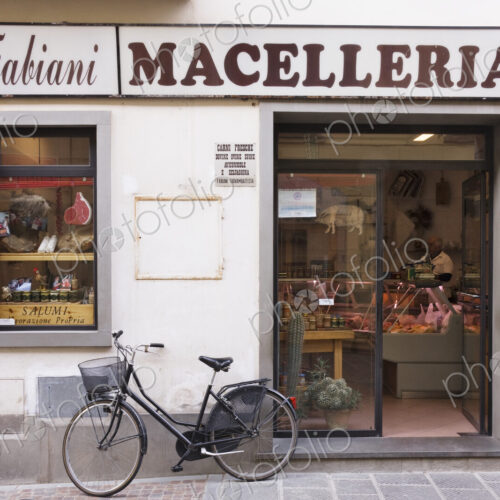 Bicycle in Front of Italian Delicatessen Bicycle in Front of Italian Delicatessen