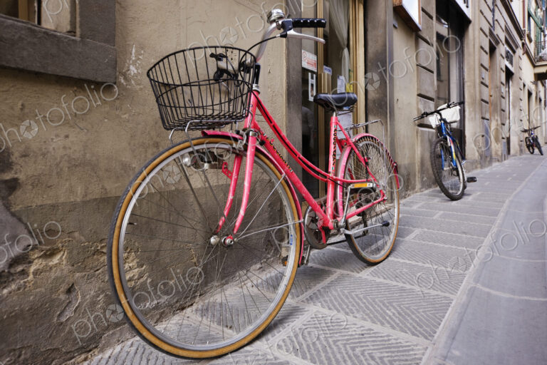 Bicycles Parked in the Street