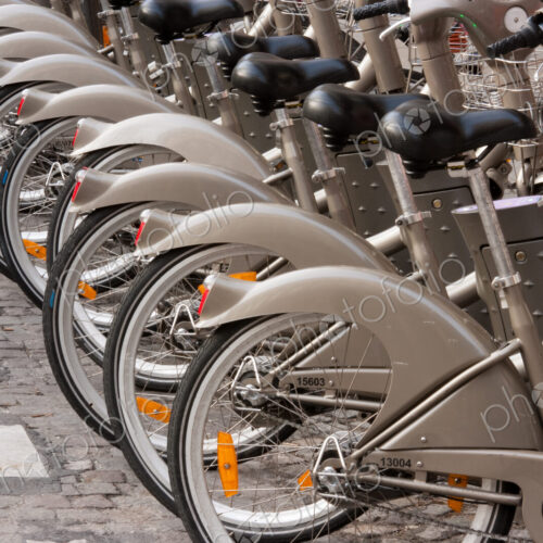 Bicycles for rent, Paris, France