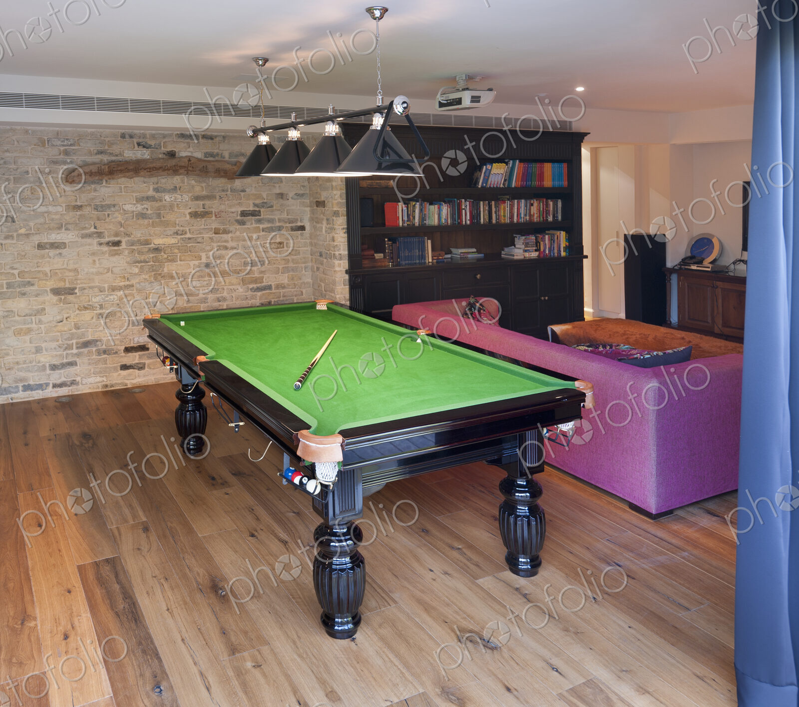 Billiards Table in a Rec Room