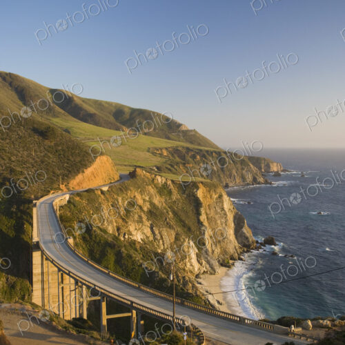 Bixby Bridge and Highway 1 along the Big Sur coast of California, USA. Bixby Bridge and Highway 1 along the Big Sur coast of California, USA.