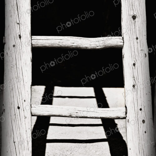 Black and White Wooden Ladder