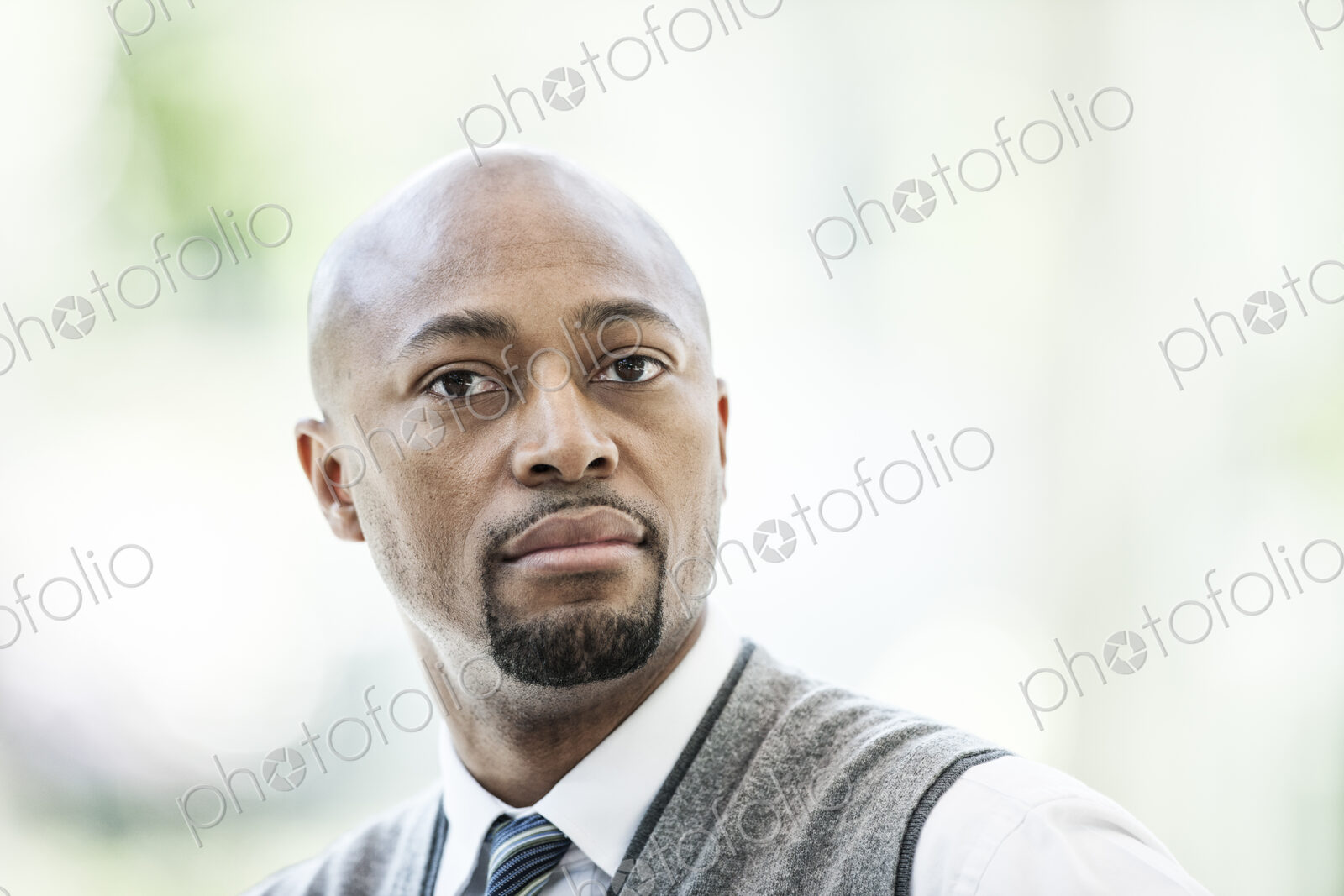 Black man business person in a business center.
