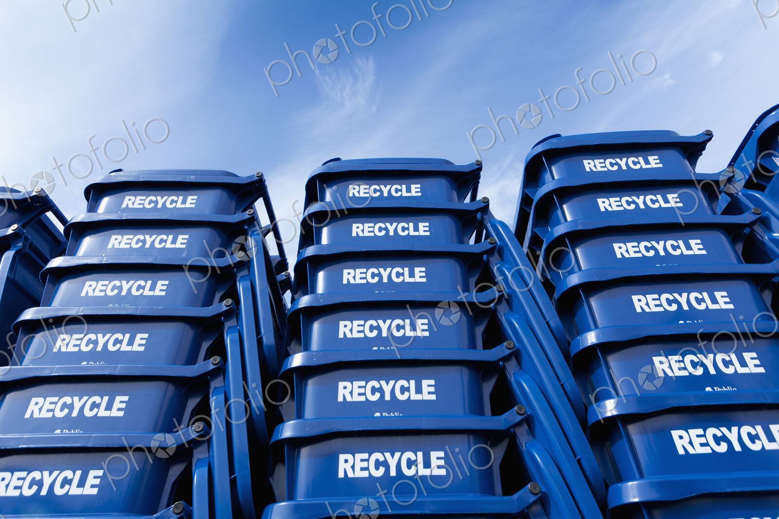 Blue Recycle Bins