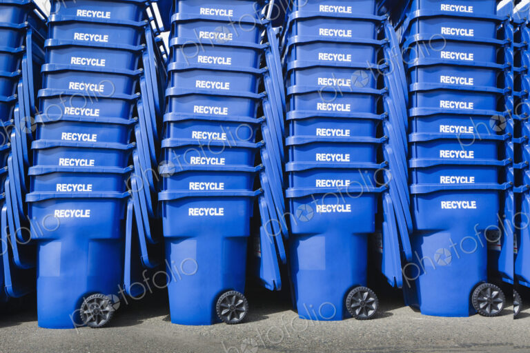 Blue Recycle Bins