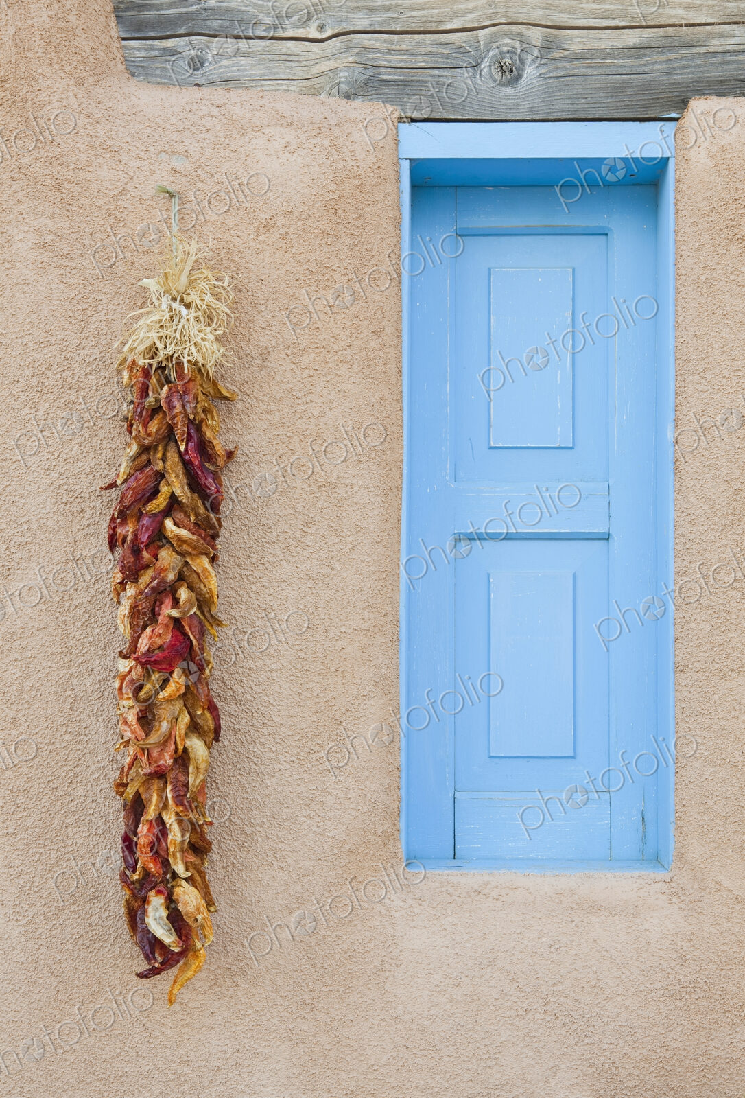 Blue Window with Chili Peppers