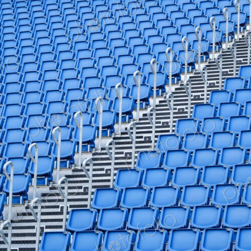 Blue seats in stadium Blue seats in stadium