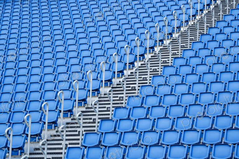 Blue seats in stadium