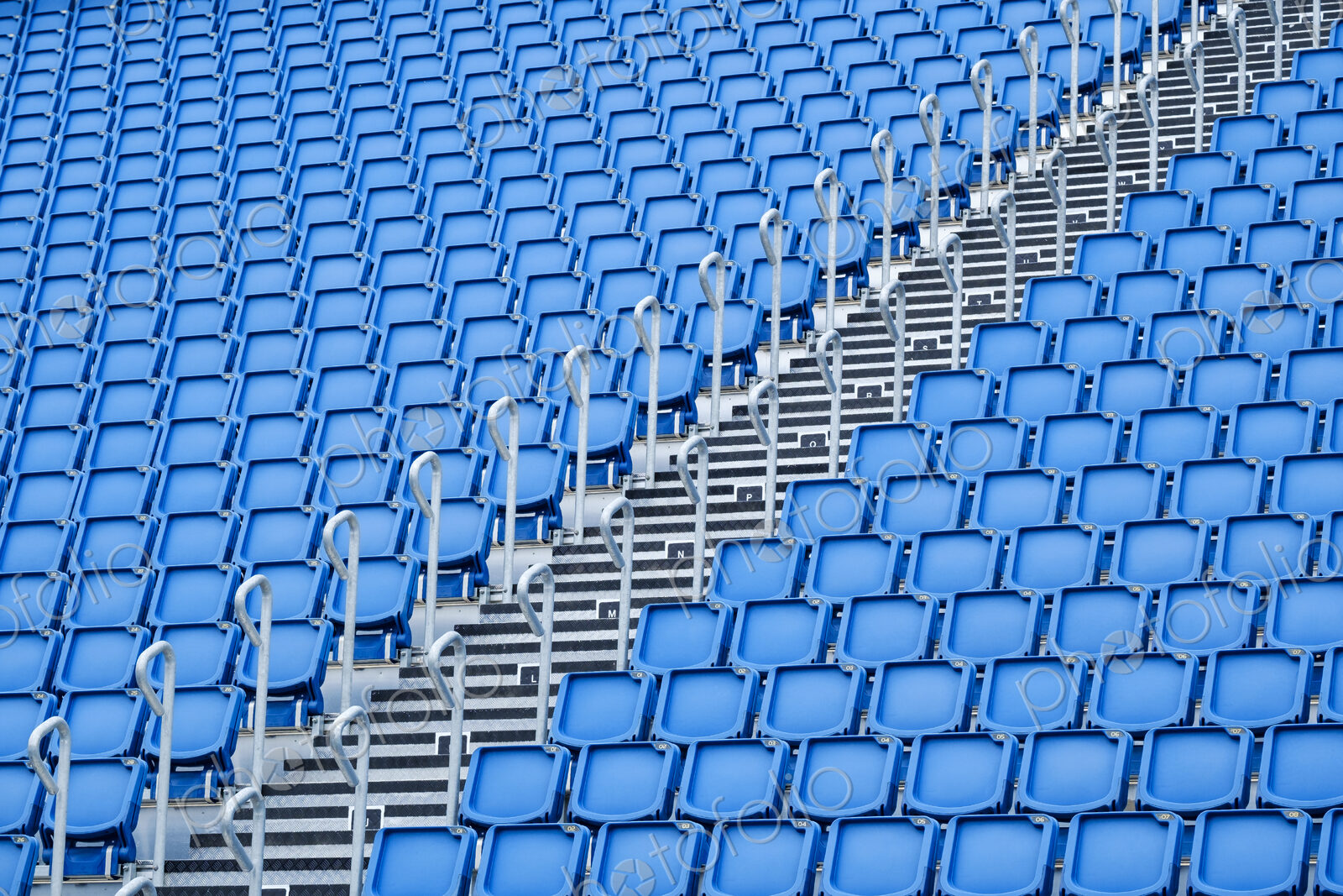 Blue seats in stadium