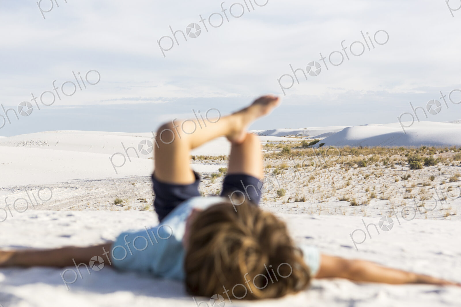 Blurred young boy, White Sands Nat’l Monument, NM