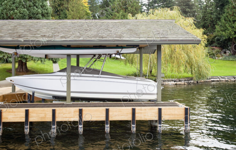 Boat in boat lift