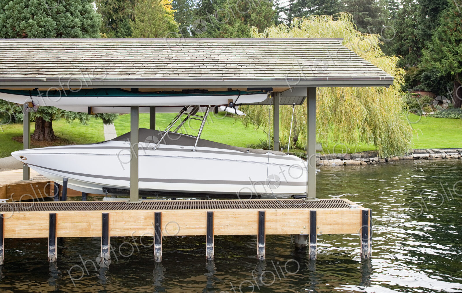 Boat in boat lift