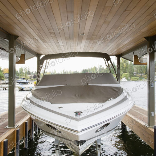Boat in boat lift