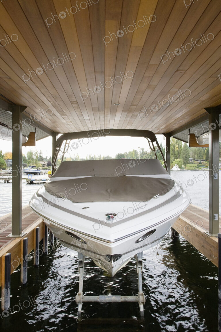 Boat in boat lift