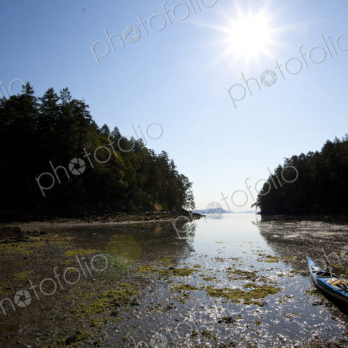 Boat mooring in murky water, Gulf Islands, British Columbia, Canada Boat mooring in murky water, Gulf Islands, British Columbia, Canada