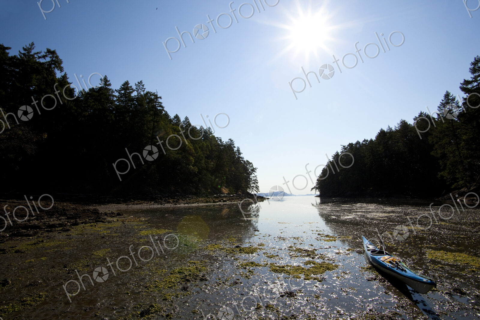 Boat mooring in murky water, Gulf Islands, British Columbia, Canada