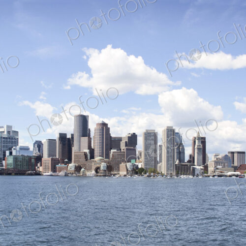 Boston cityscape from the water, Boston, Massachusetts, USA.
