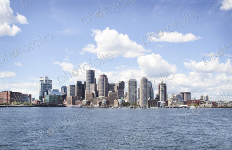 Boston cityscape from the water, Boston, Massachusetts, USA.