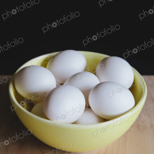 Bowl of organic, free range white eggs Bowl of organic, free range white eggs