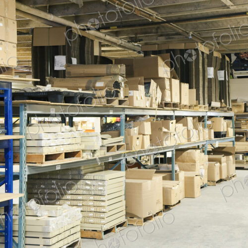 Boxes and Other Materials in Warehouse