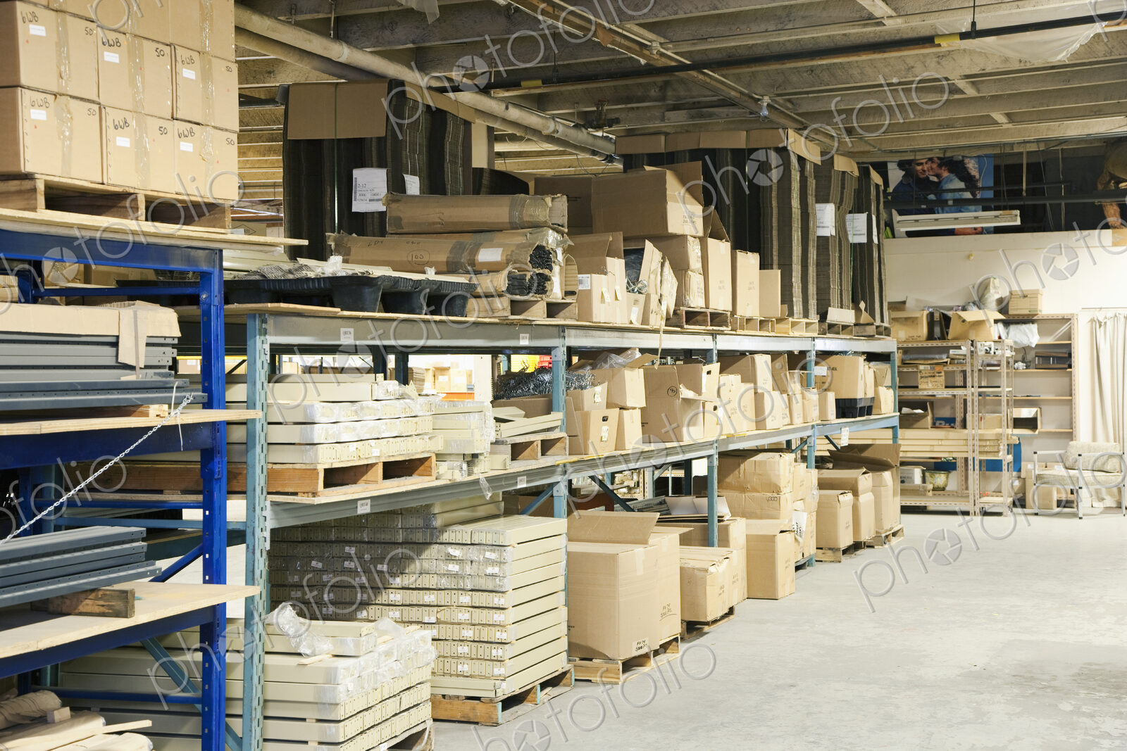 Boxes and Other Materials in Warehouse