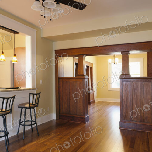 Breakfast bar and entryway of house Breakfast bar and entryway of house