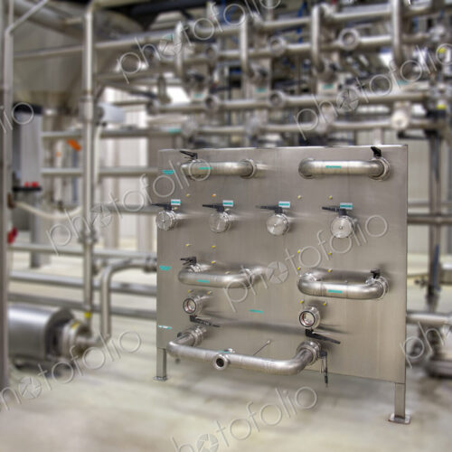 Brewery in Tartu,Estonia. Interior of the brewery and machinery, pipework.