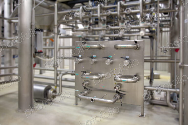 Brewery in Tartu,Estonia. Interior of the brewery and machinery, pipework.