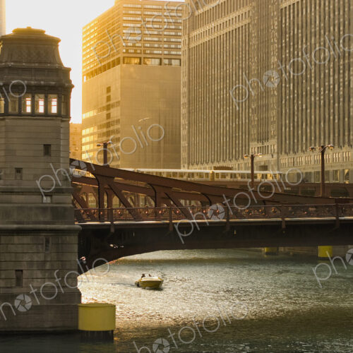 Bridge over Chicago River, Chicago, Illinois, United States Bridge over Chicago River, Chicago, Illinois, United States