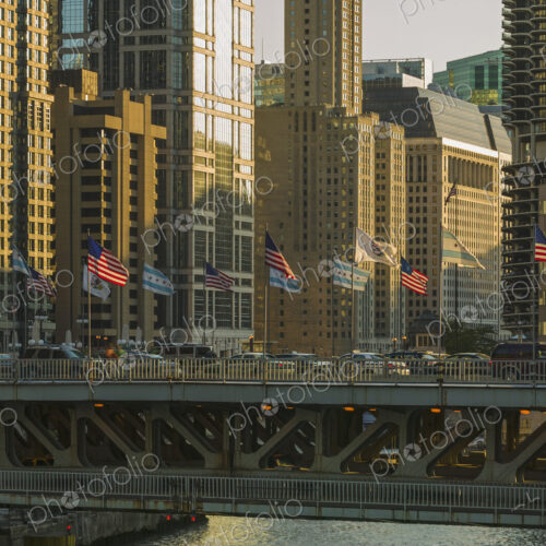 Bridge over Chicago River, Chicago, Illinois, United States