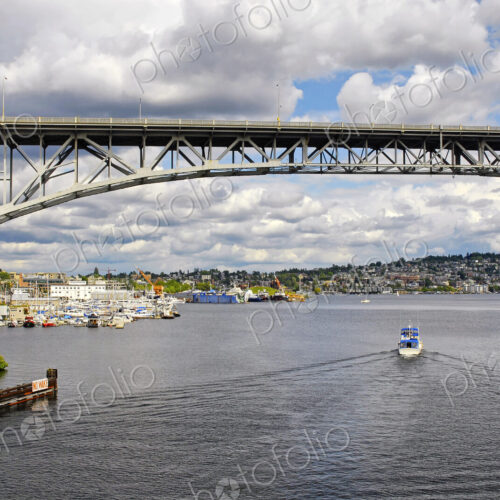 Bridge over Seattle harbor, Washington, United States