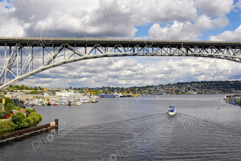 Bridge over Seattle harbor, Washington, United States