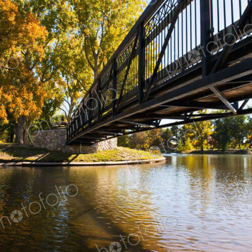 Bridge over tranquil lake Bridge over tranquil lake