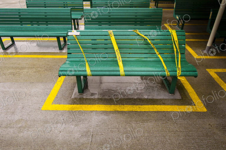 Broken seat wrapped in caution tape, Puget Sound ferry crossing from Edmonds to…