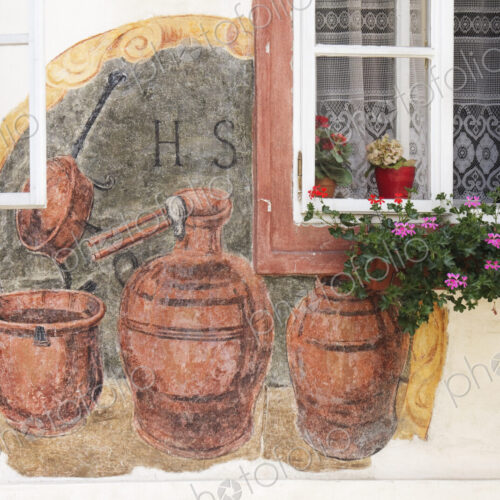 Building Mural and Flower Box