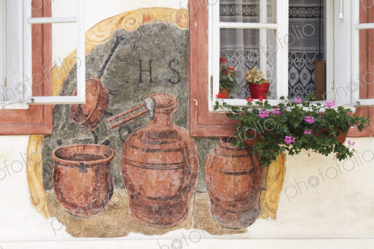 Building Mural and Flower Box