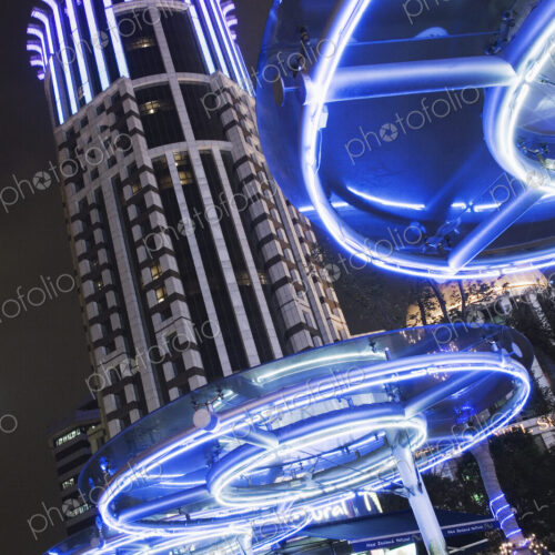 Building and Street Architecture Along Nanjing Road at Night