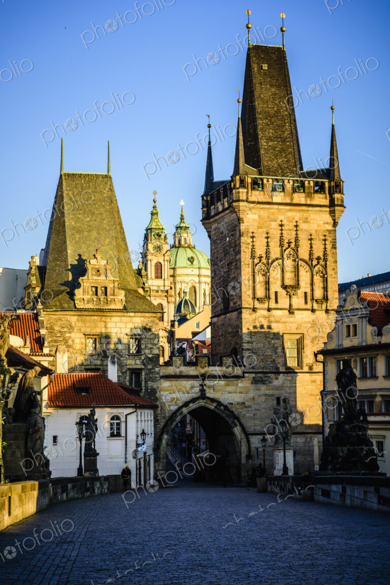 Buildings in Prague cityscape, Czech Republic