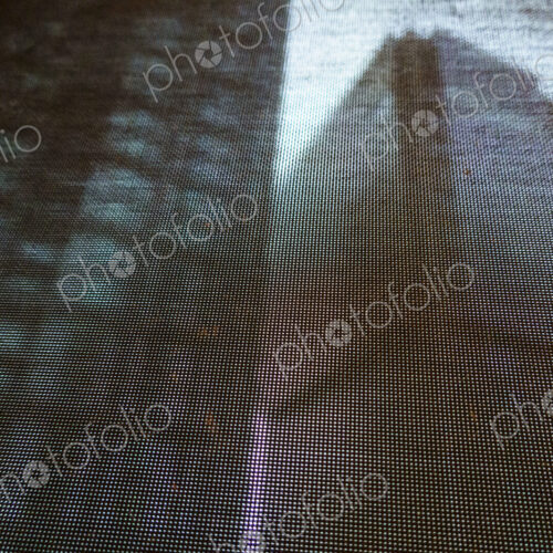Buildings seen through a window screen, Seattle, WA USA Buildings seen through a window screen, Seattle, WA USA