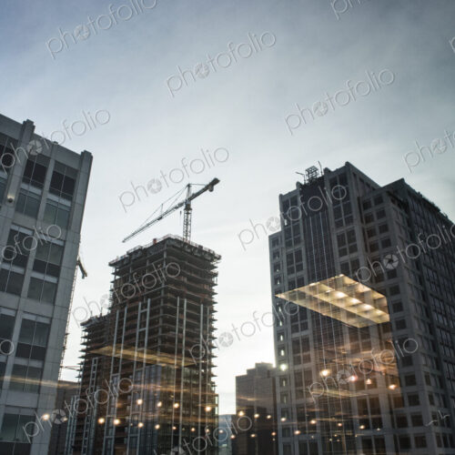 Buildings under construction in Bellevue, Washington USA.