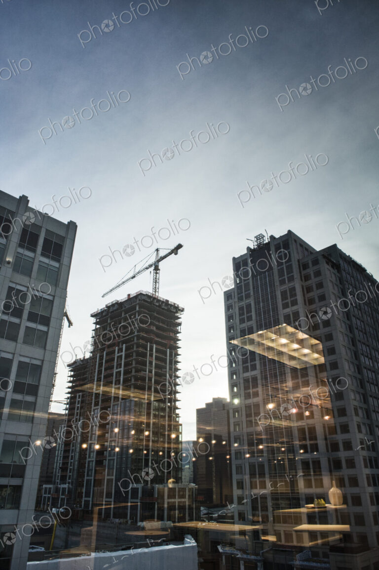 Buildings under construction in Bellevue, Washington USA.