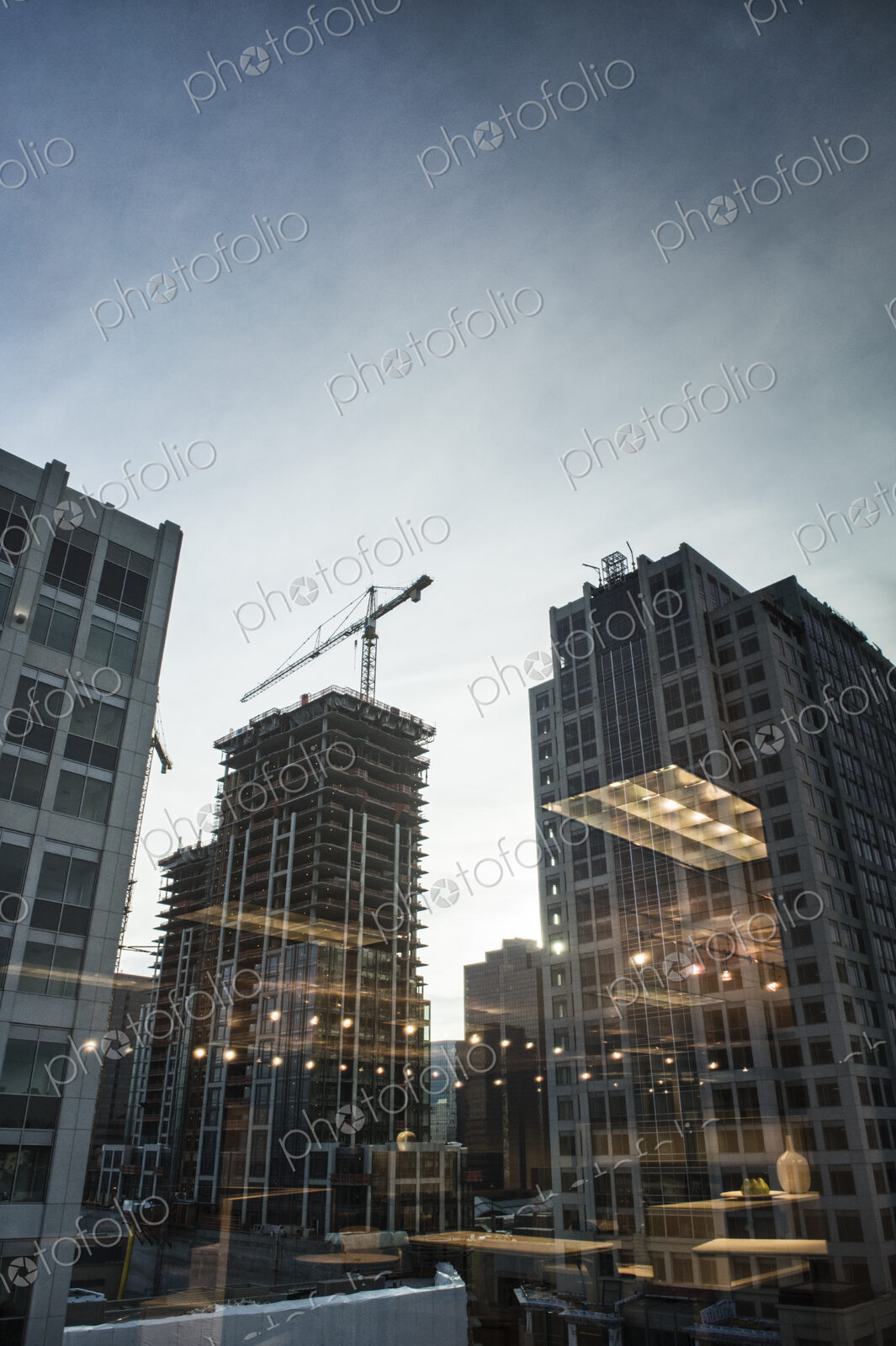Buildings under construction in Bellevue, Washington USA.