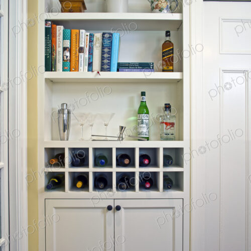Built In Shelving And Wine Rack