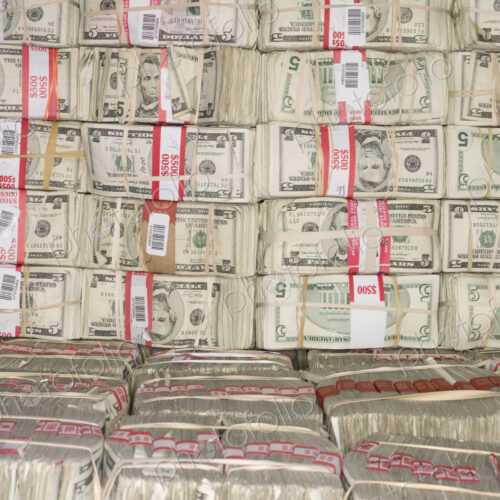 Bundles of Five Dollar Bills Bundles of Five Dollar Bills