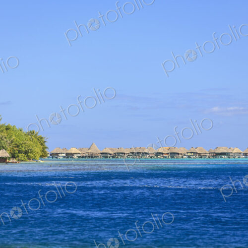Bungalows on tropical ocean, Bora Bora, French Polynesia Bungalows on tropical ocean, Bora Bora, French Polynesia