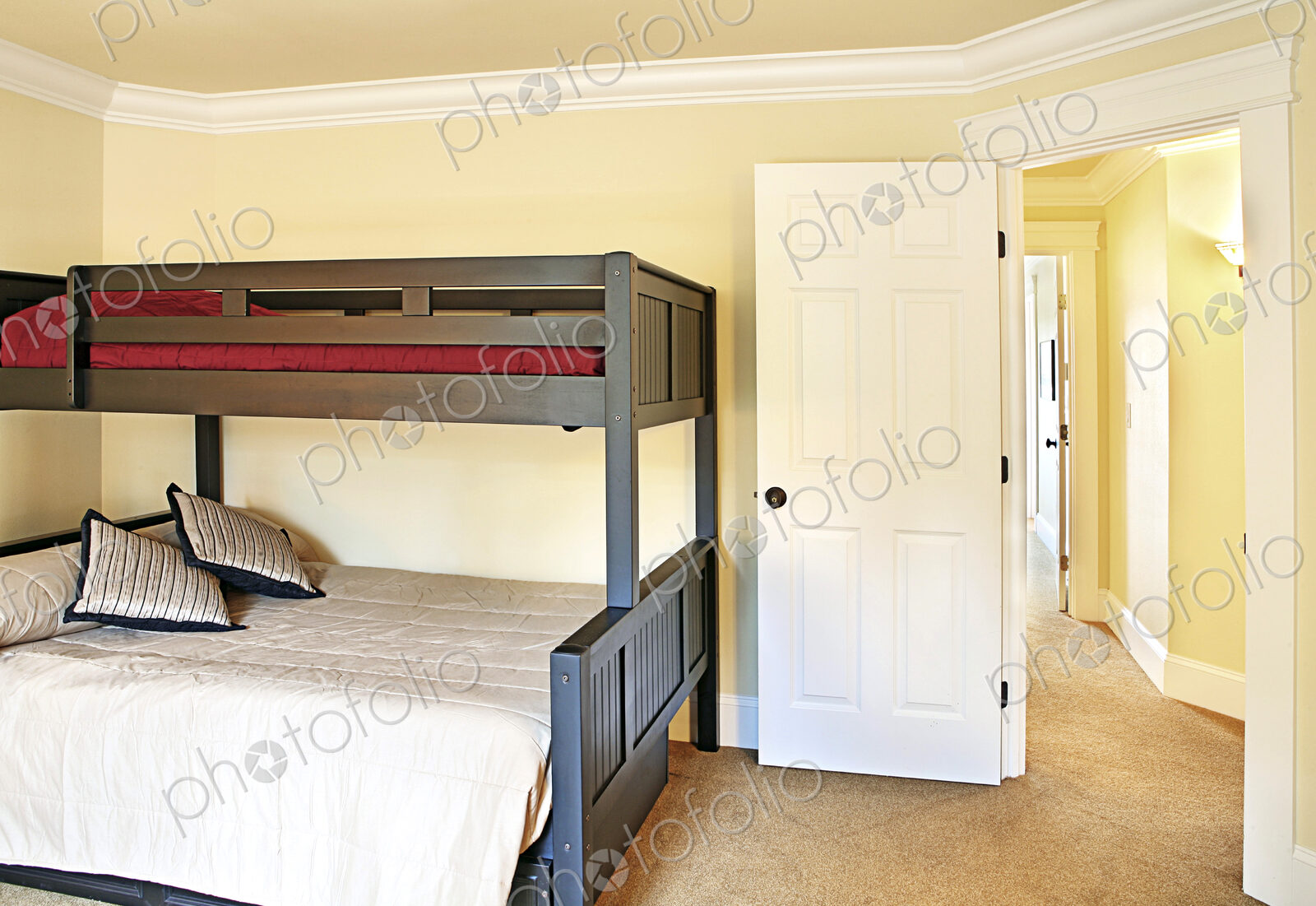 Bunk beds near open doorway