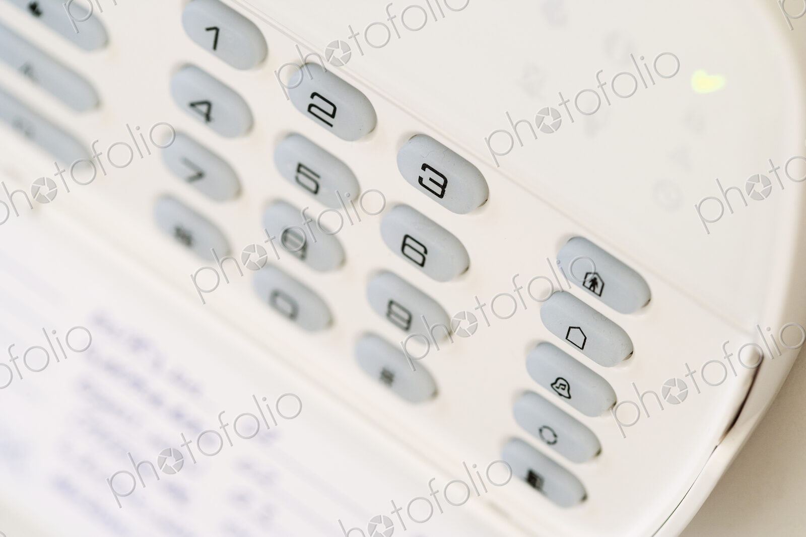 Burglar Alarm control pad on a wall
